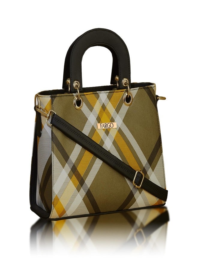 Fargo Women Textured Structured Handheld Bag (Brown) (Beige-2) - Image 1